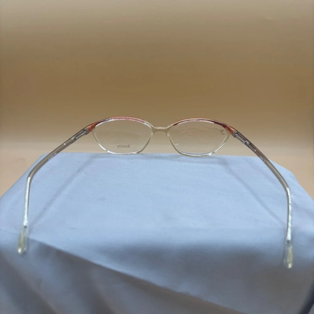Reality Eyewear H3702 Frames Women 51-14-130 Clear Brown Excellent OfficeSiren